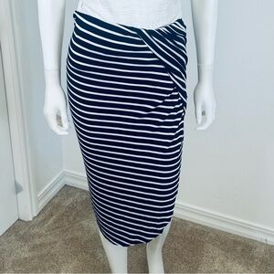 Shades of Grey by Micah Cohen Navy and White Striped Skirt . Size small